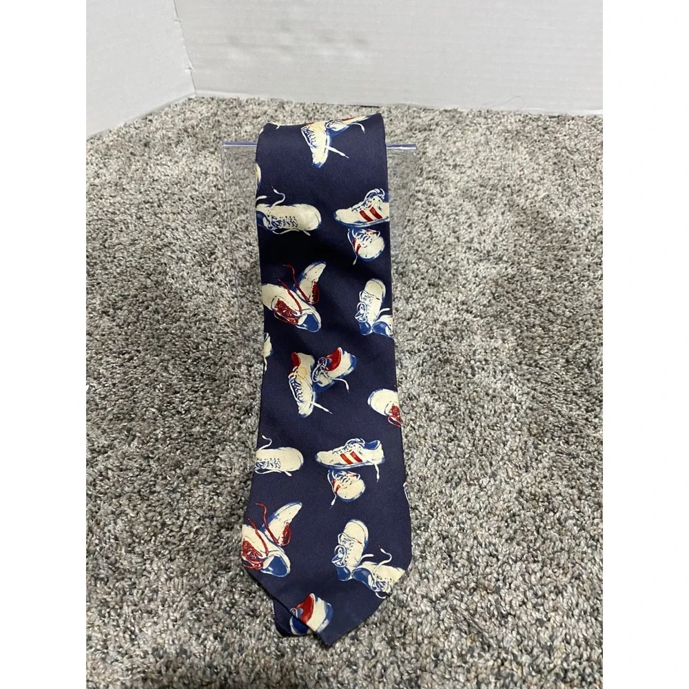 Necktie Gap Mens Navy Blue Fair Vintage Silk Sneaker Print OS